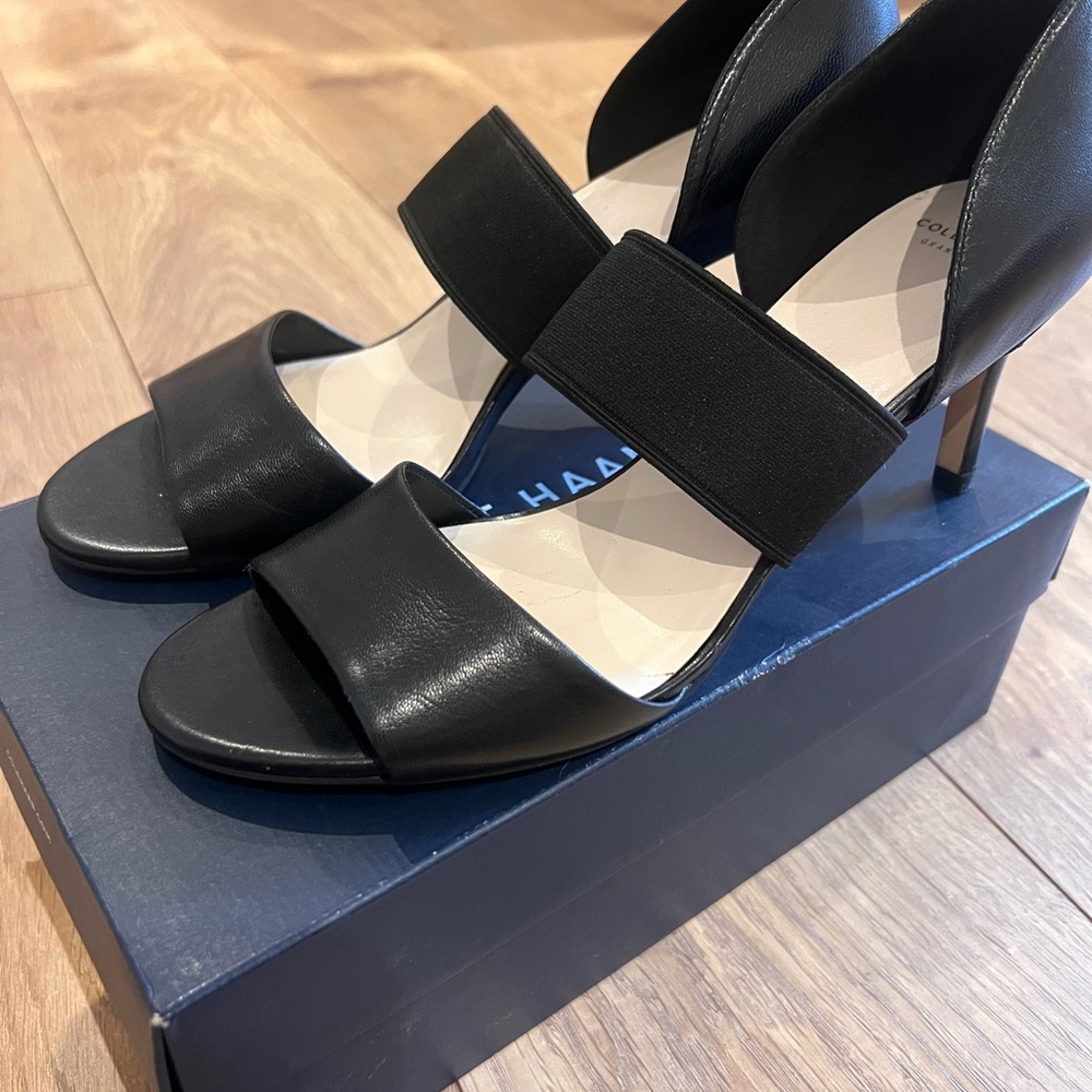 Cole Haan Black Strappy Heels